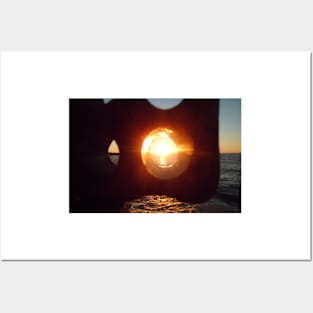 Lake Erie Sunset Through Beach Brick Posters and Art